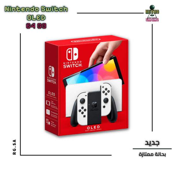 Nintendo Switch OLED Model Video Game Console with White Joy-Con, 64 GB